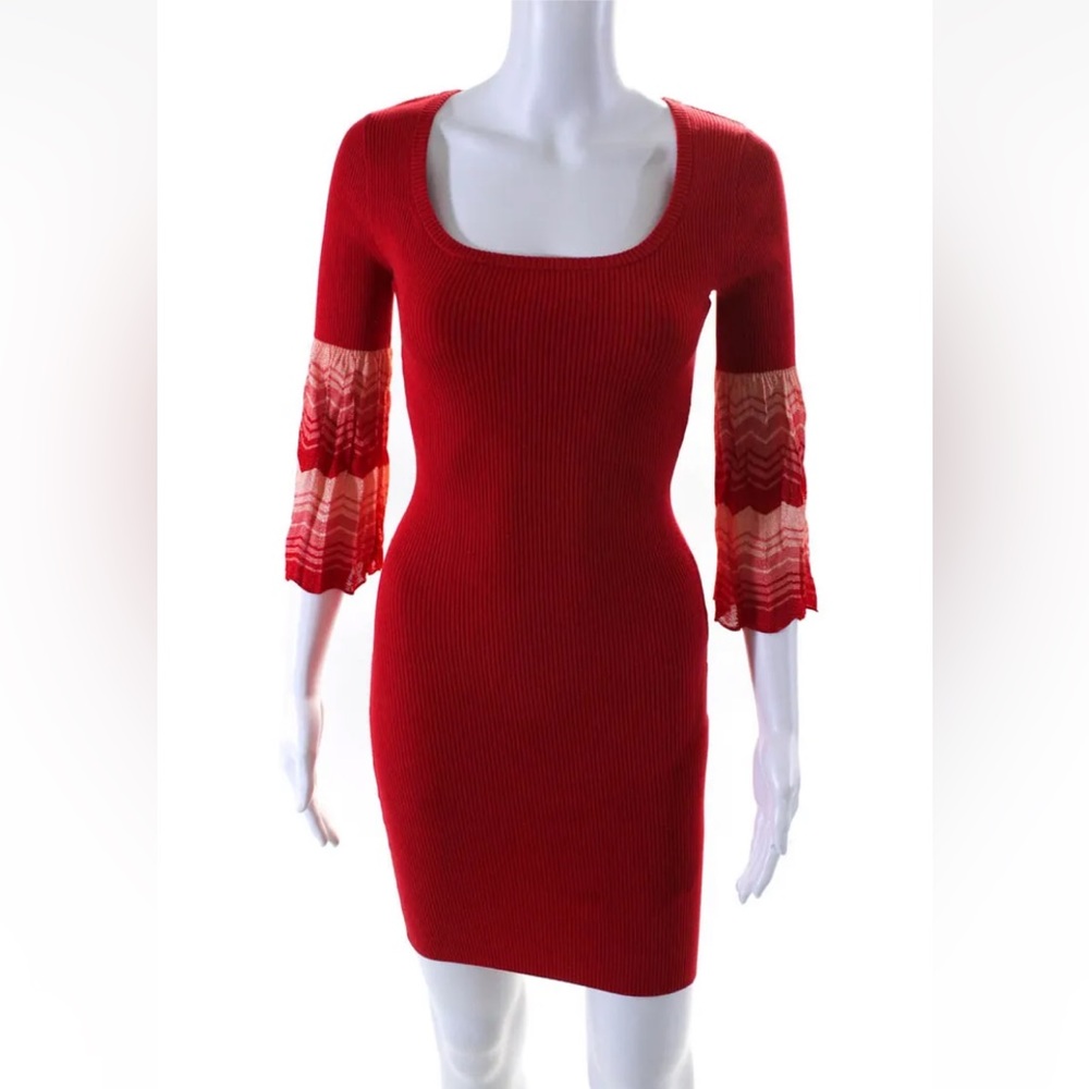 Marciano silk blend knit red dress
